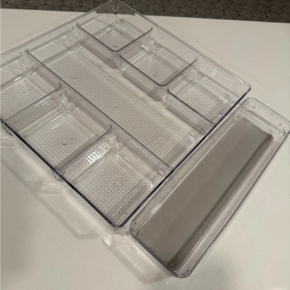 Clear Plastic Drawer Organizer (two piece)
